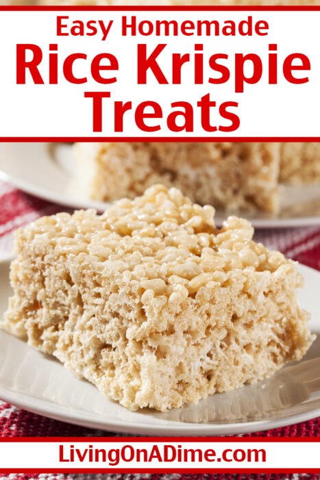 Here's a super easy rice krispie treats recipe you can easily make in 5-10 minutes! Rice krispie treats are sweet, chewy and delicious and perfect as snacks for kids, desserts, potlucks and picnics! This recipe is much cheaper and fresher than buying the pre-made ones at the store!