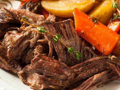 This slow cooker pot roast recipe is one of our favorite easy dinner recipes for family meals because it is super easy to make and oh, so delicious! You will be amazed at how delicious it is with very little work!