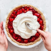 This easy strawberry dessert recipe is a cool, sweet and tasty dessert similar to a no-bake strawberry cream pie and perfect for warm days! If you love sweet strawberry goodness, you'll love this easy dessert!