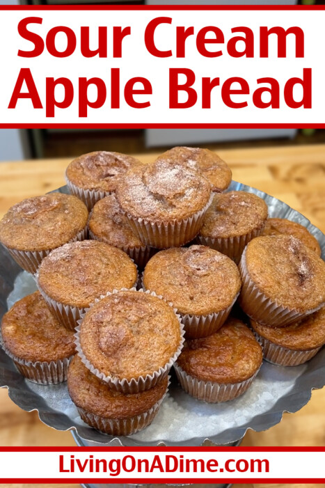 This Sour Cream Apple Bread Recipe (or Muffins!) is a quick and easy recipe that starts with a cake mix and apple pie filling—ready for the oven in just minutes. Moist, flavorful, and perfectly spiced, it’s a no-fuss treat your family will love!