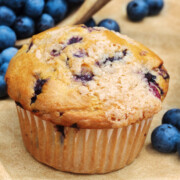 This easy sour cream blueberry muffin recipe makes moist and delicious blueberry muffins! This is a classic blueberry muffin recipe everyone will love!