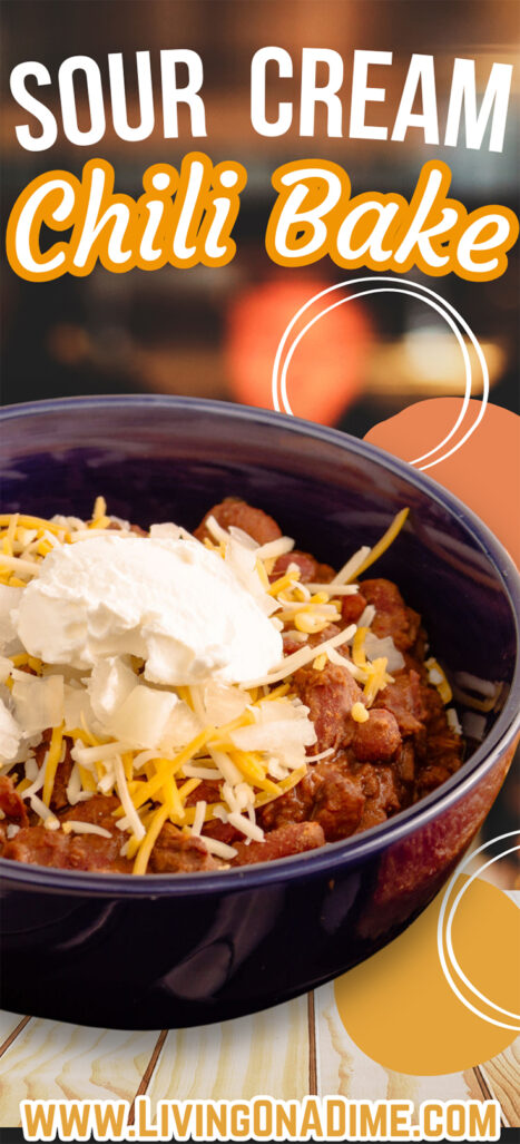 This sour cream chili bake recipe makes a quick and easy tasty chili you can toss in the crockpot on busy days. The entire family loves it!