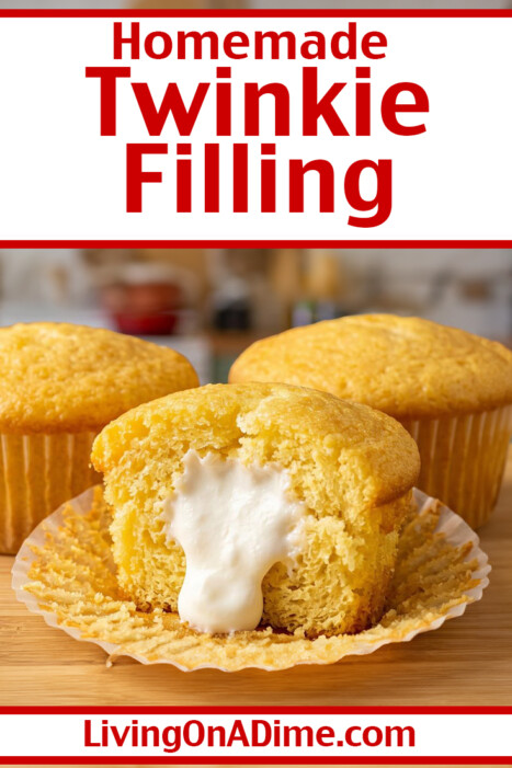 This Twinkie filling recipe makes the perfect fluffy marshmallow cream filling that tastes just like the classic snack cakes you grew up loving! Light, creamy and incredibly easy to make, this sweet filling is perfect for cupcakes, cakes, whoopie pies and homemade Twinkies.